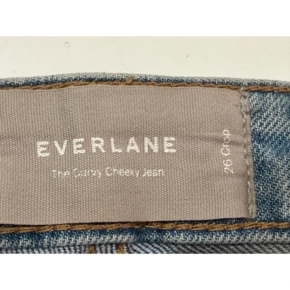 Everlane The Curvy Cheeky Jean Light Indigo High Rise Straight Crop Denim 26